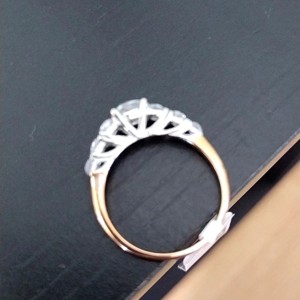 Women's Bling Stainless Steel Bridal Two Tone Cocktail Ring - Picture 14 of 16